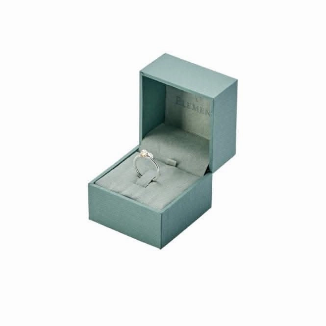 Elements Silver With Square Cabochon Rose Quartz Ring R3456P