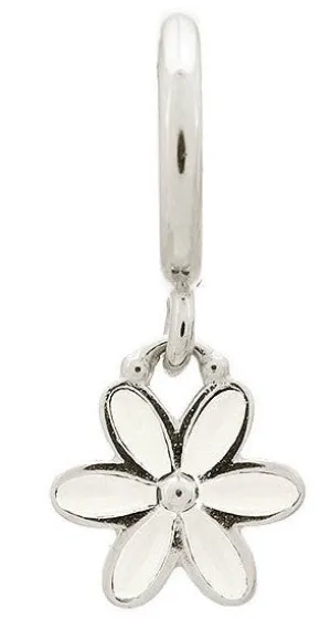 Endless Jewellery Charm Enamel Flower Drop White Silver