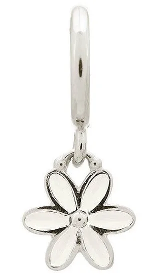 Endless Jewellery Charm Enamel Flower Drop White Silver