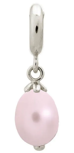 Endless Jewellery Charm Pearl Drop Rose Silver