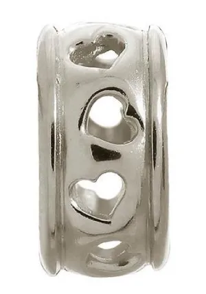 Endless Jewellery Sterling Silver Row Of Hearts Charm D