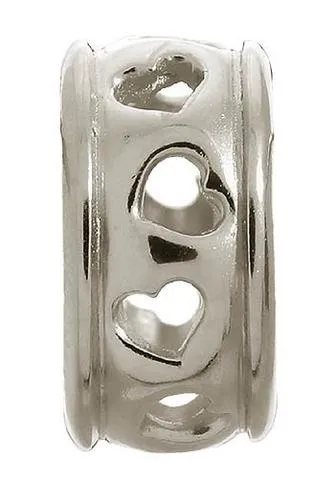 Endless Jewellery Sterling Silver Row Of Hearts Charm D