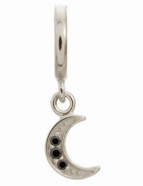 Endless Jewellery Charm Black Moon Shine Drop Silver