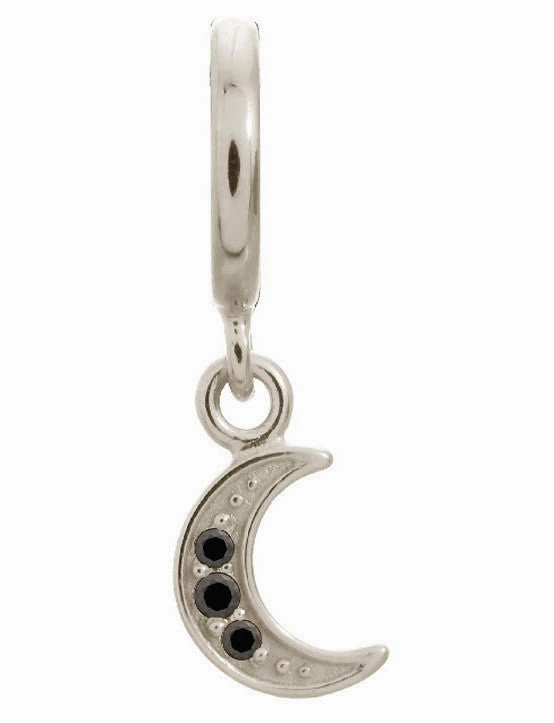 Endless Jewellery Charm Black Moon Shine Drop Silver