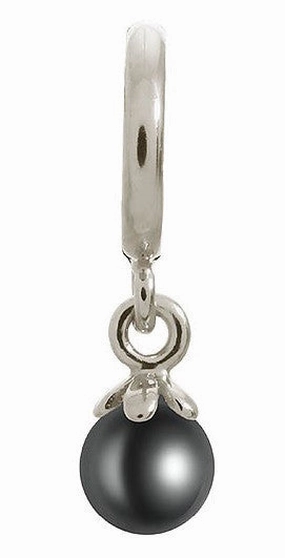 Endless Jewellery Charm Pearl Ball Black Silver