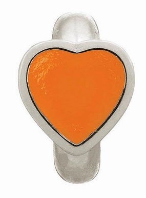 Endless Jewellery Sterling Silver Coral Heart Charm D