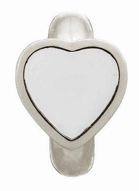Endless Jewellery Sterling Silver White Enamel Heart Charm D