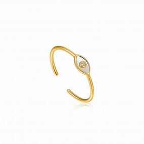 Evil Eye Gold Adjustable Ring R030-01G