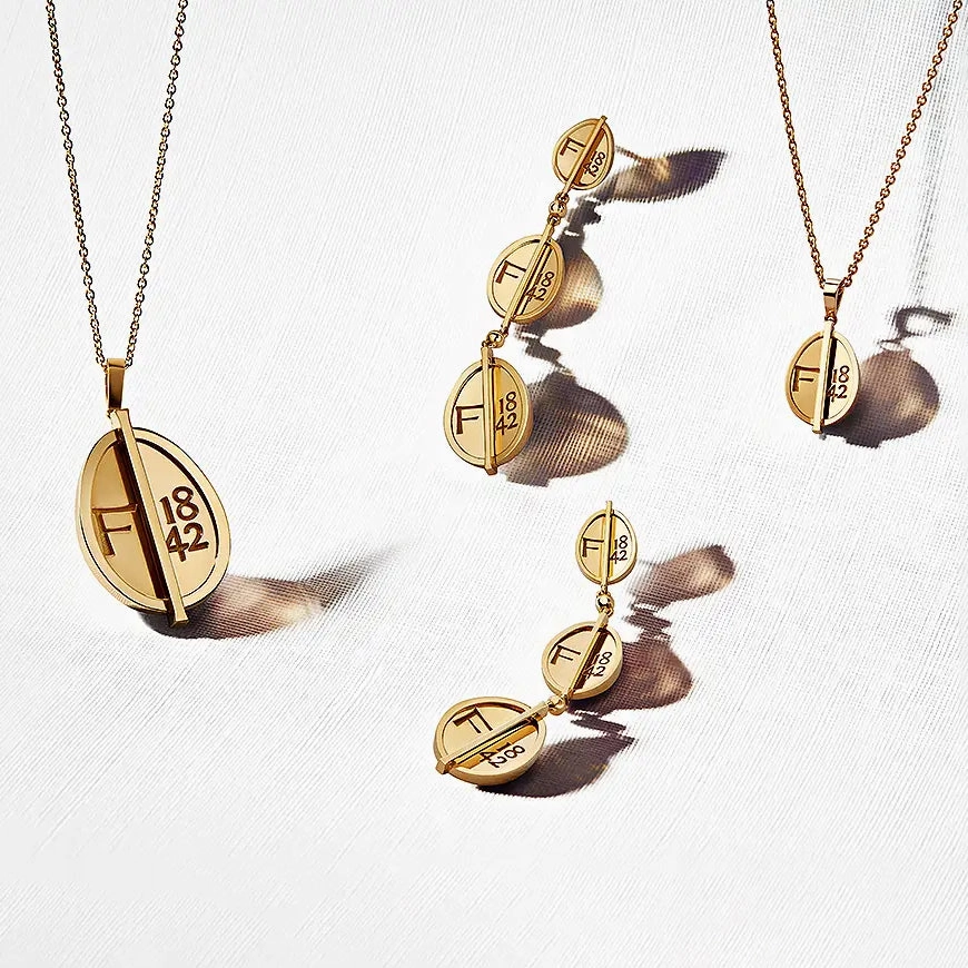 Faberge 1842 18ct Yellow Gold Egg Drop Earrings