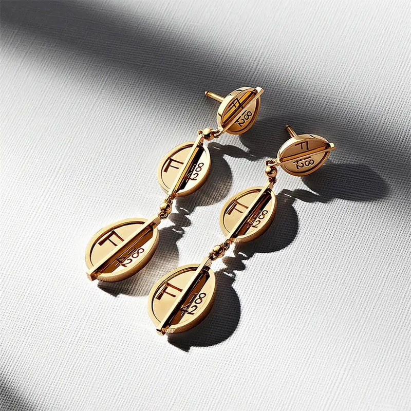 Faberge 1842 18ct Yellow Gold Egg Drop Earrings
