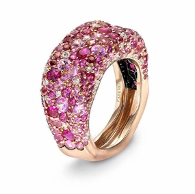 Faberge Emotion 18ct Rose Gold Pink Thin Ring