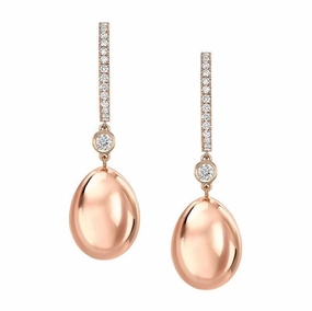 Faberge Essence 18ct Rose Gold Diamond Simple Earrings