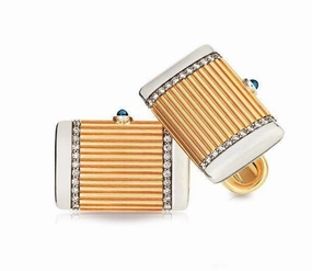 Faberge Heritage Felix Cabochon Sapphire Diamond Cufflinks