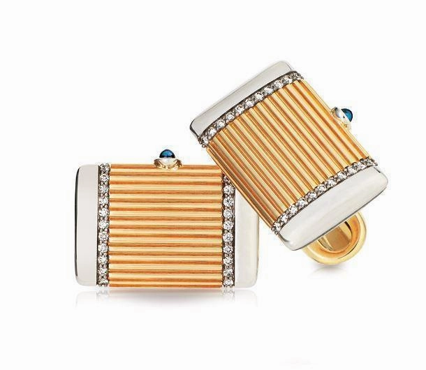 Faberge Heritage Felix Cabochon Sapphire Diamond Cufflinks