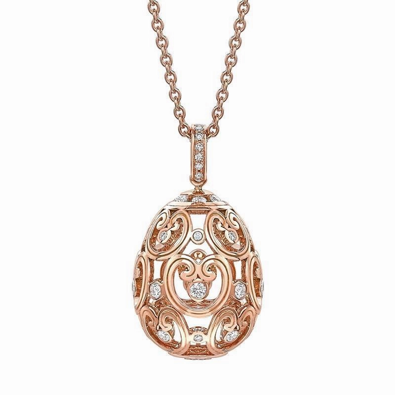 Faberge Imperial Imperatrice 18ct Rose Gold Diamond Pendant