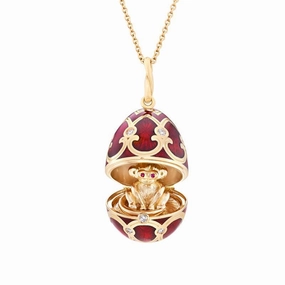 Faberge Palais Tsarskoye Selo Red Locket with Monkey Surprise