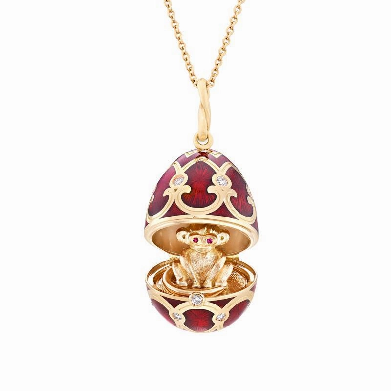 Faberge Palais Tsarskoye Selo Red Locket with Monkey Surprise