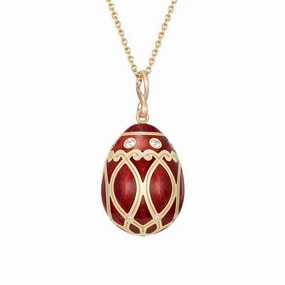 Faberge Palais Yelagin 18ct Rose Gold Diamond Red Pendant