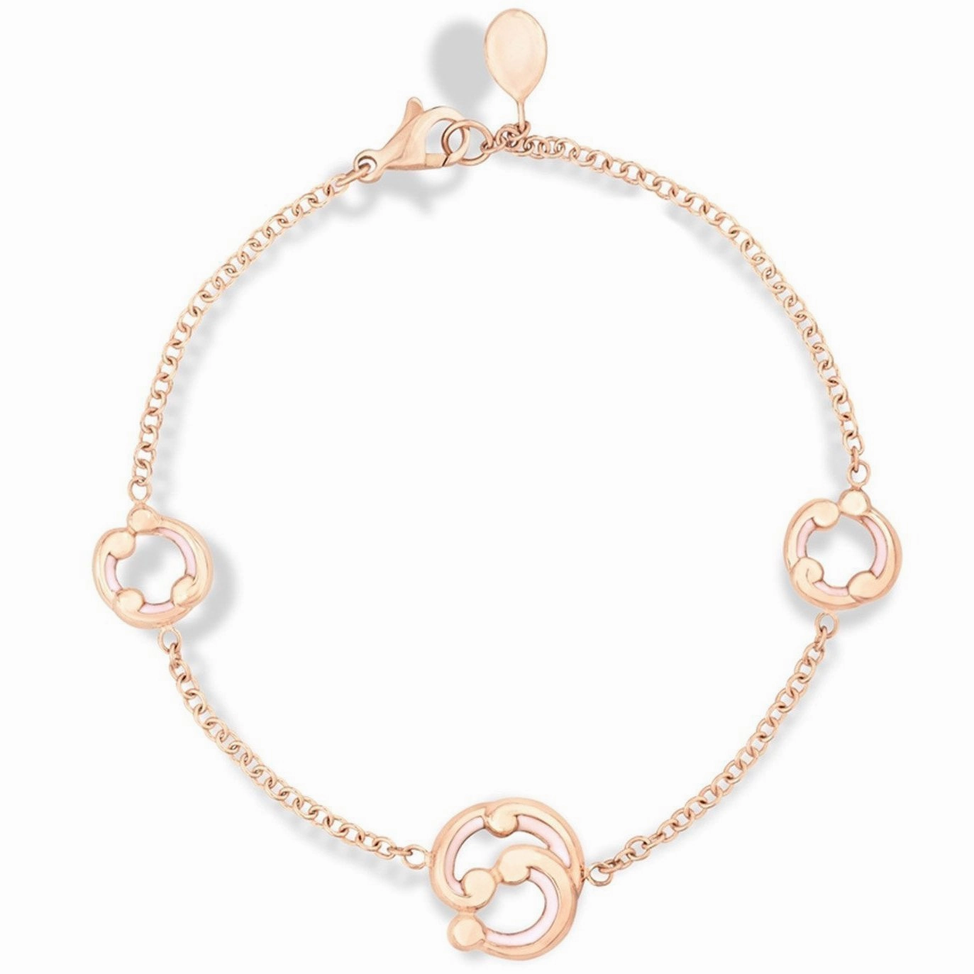 Faberge Rococo 18ct Rose Gold Pink Enamel Bracelet D