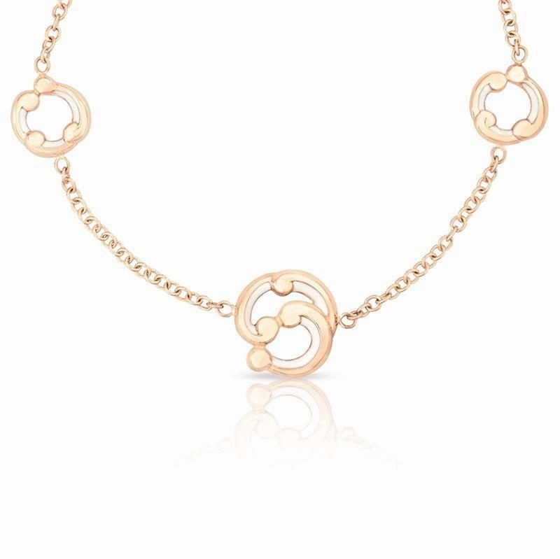 Faberge Rococo 18ct Rose Gold White Enamel Bracelet D