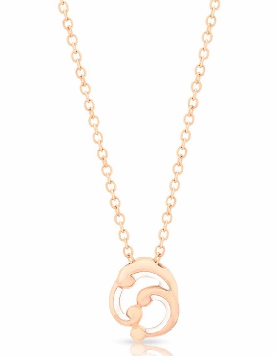 Faberge Rococo 18ct Rose Gold White Enamel Small Pendant