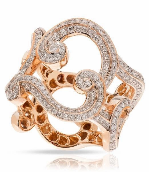 Faberge Rococo Lace 18ct Rose Gold Diamond Ring