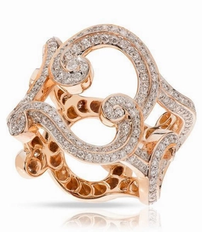 Faberge Rococo Lace 18ct Rose Gold Diamond Ring