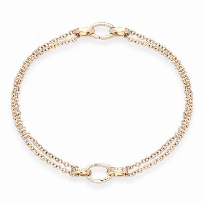 Faberge Treillage 18ct Rose Gold Dual Charm Bracelet