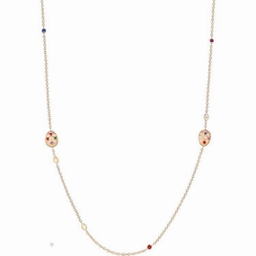 Faberge Treillage 18ct Rose Gold Multi-Coloured Matt Necklet D