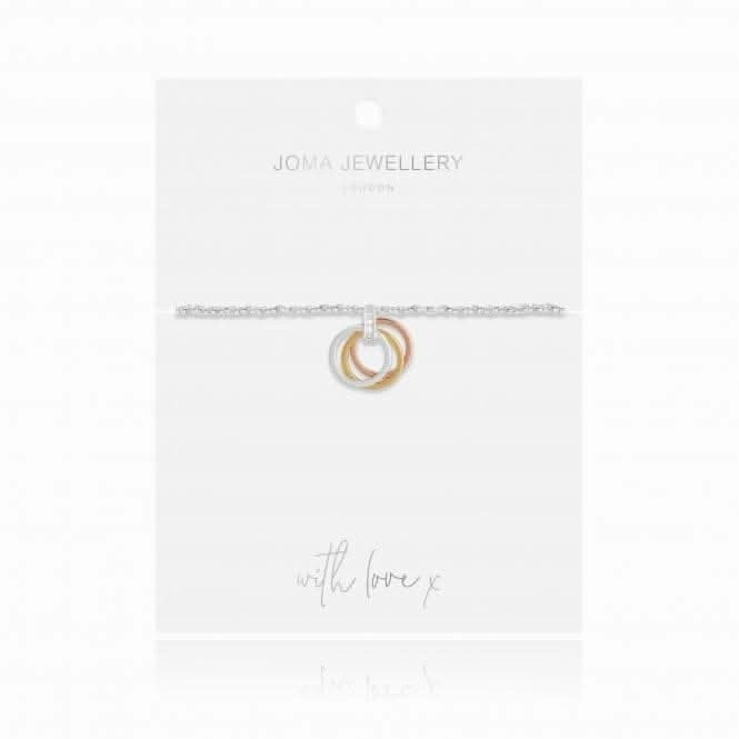Florence Loop Bracelet Silver Rose Gold And Gold 19cm Adjustable Bracelet 4446