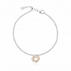 Florence Loop Bracelet Silver Rose Gold And Gold 19cm Adjustable Bracelet 4446