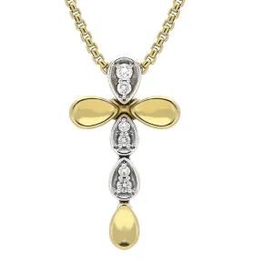 Fope 18ct Yellow And White Gold Cross Necklace