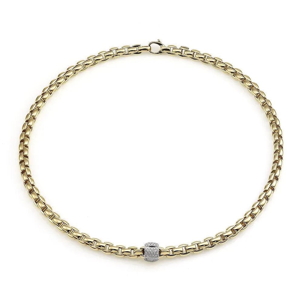 Fope Eka 18ct Yellow Gold 0.49ct Diamond Necklace