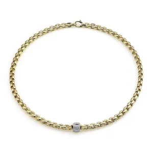Fope Eka 18ct Yellow Gold 0.49ct Diamond Necklace