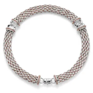 Fope Silverfope Naos Sterling Silver Rose Gold Vermeil Rope Necklace