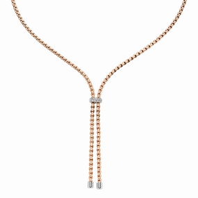 Fope 18ct Rose Gold 0.10ct Diamond Eka Necklace