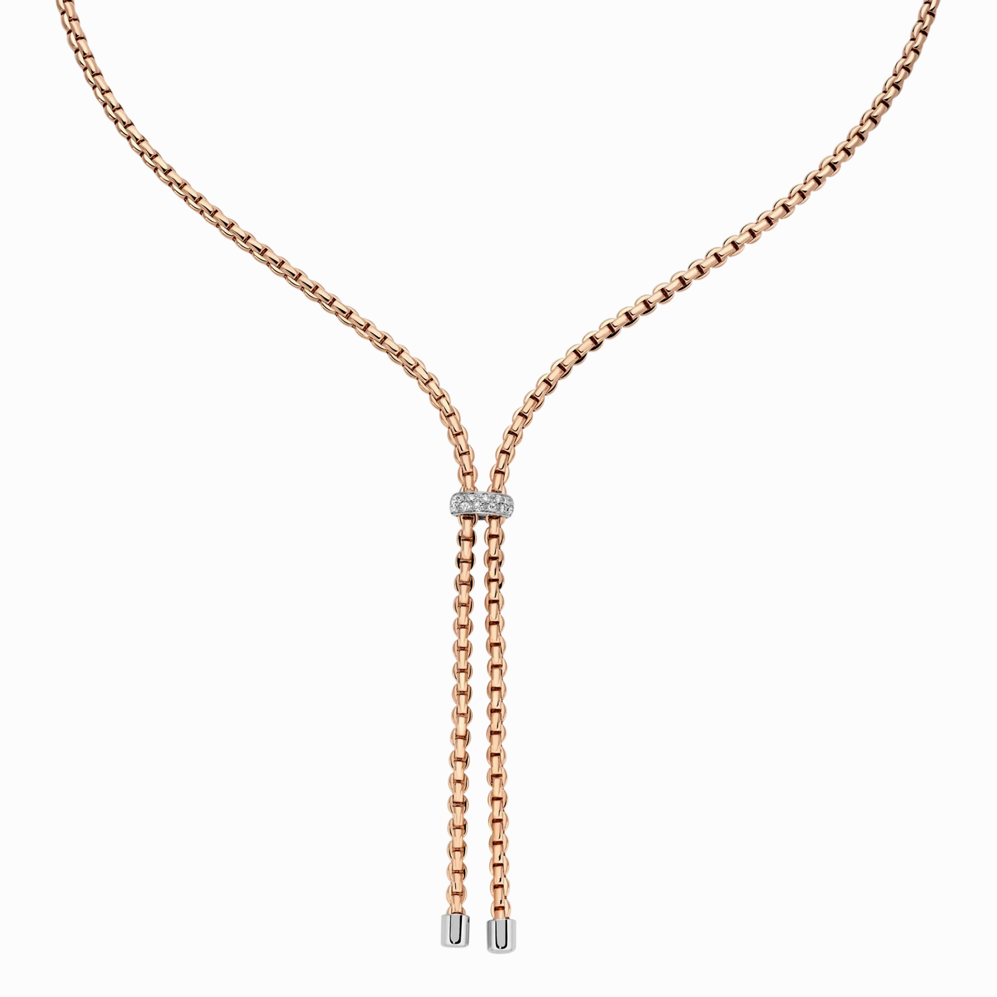 Fope 18ct Rose Gold 0.10ct Diamond Eka Necklace