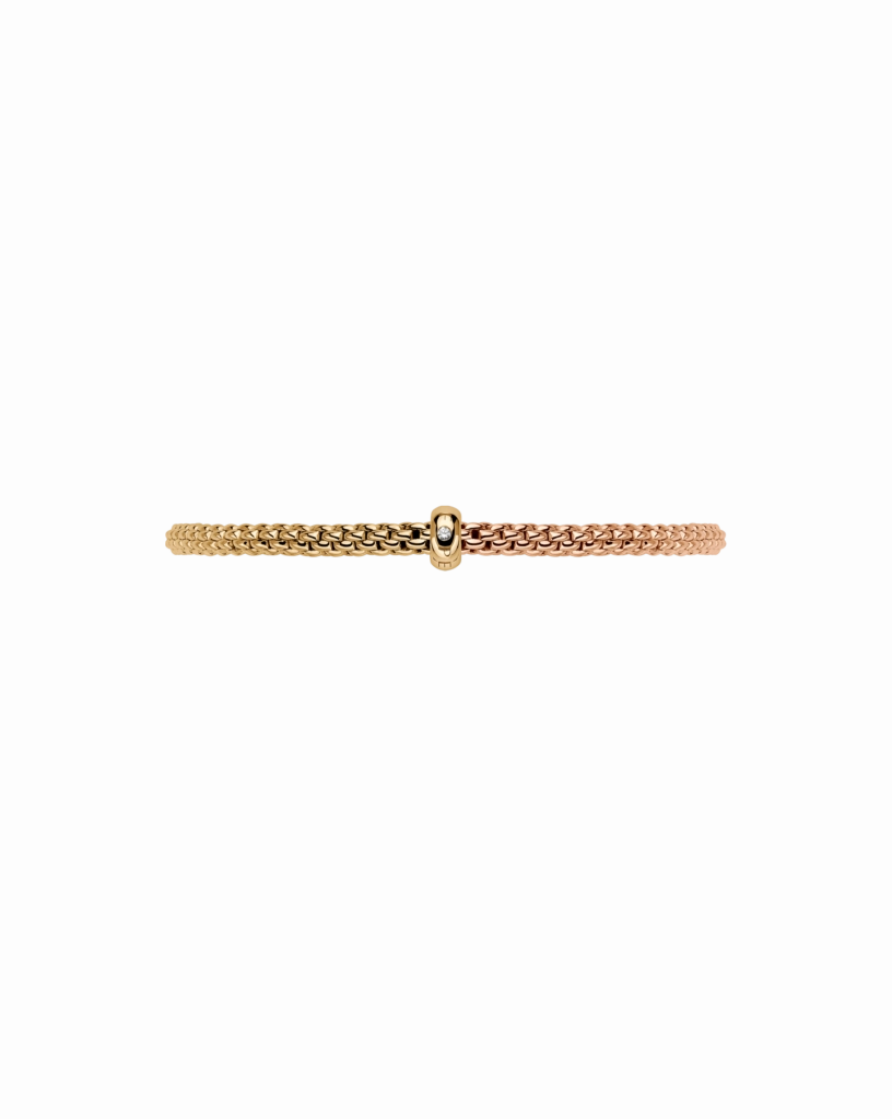 Fope 18ct Yellow & Rose Gold Bicolour Diamond Flex'it Bracelet