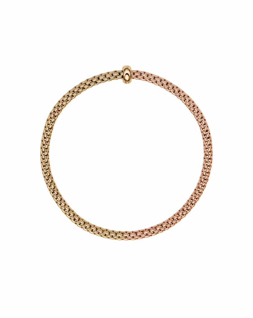 Fope 18ct Yellow & Rose Gold Bicolour Diamond Flex'it Bracelet