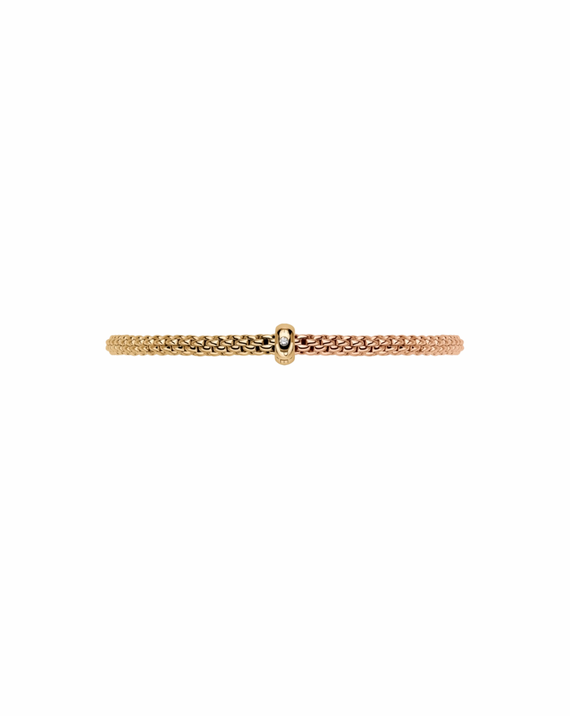 Fope 18ct Yellow & Rose Gold Bicolour Diamond Flex'it Bracelet