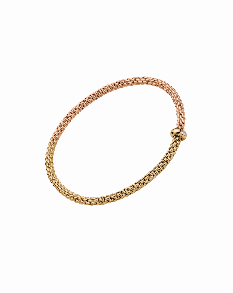 Fope 18ct Yellow & Rose Gold Bicolour Diamond Flex'it Bracelet