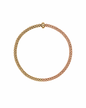 Fope 18ct Yellow & Rose Gold Bicolour Diamond Flex'it Bracelet