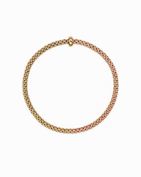 Fope 18ct Yellow & Rose Gold Bicolour Diamond Flex'it Bracelet