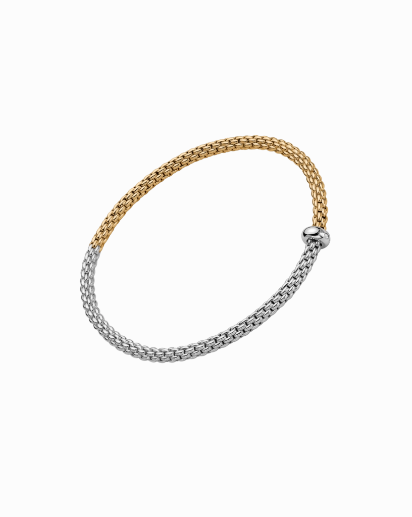 Fope 18ct Yellow & White Gold Bicolour Diamond Flex'it Bracelet