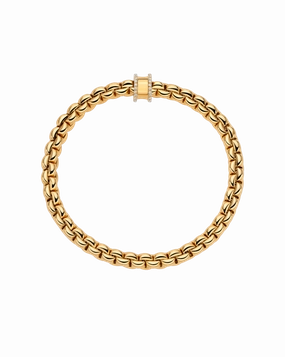 Fope 18ct Yellow Gold 0.17ct Diamond Pav Flex'it Bracelet