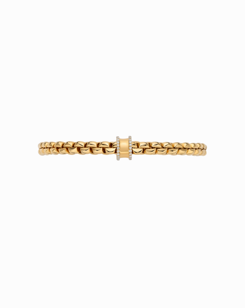 Fope 18ct Yellow Gold 0.17ct Diamond Pav Flex'it Bracelet