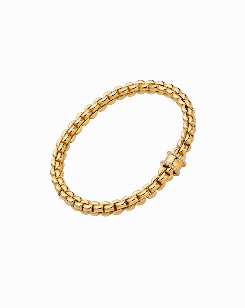 Fope 18ct Yellow Gold 0.17ct Diamond Pav Flex'it Bracelet