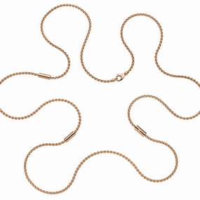 Fope Aria 18ct Rose Gold 0.02ct Diamond Long Necklace