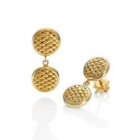 Fope Earrings Drop Lovely Daisy 18ct Yellow Gold