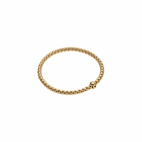 Fope Eka 18ct Yellow Gold 0.01ct Black Diamond Flexible Bracelet